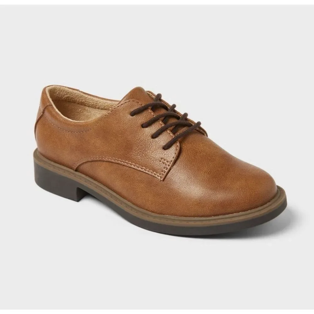 Kids Boys 2 Will Oxford Dress Church Shoes - Cat & Jack‎ NEW Cognac Event